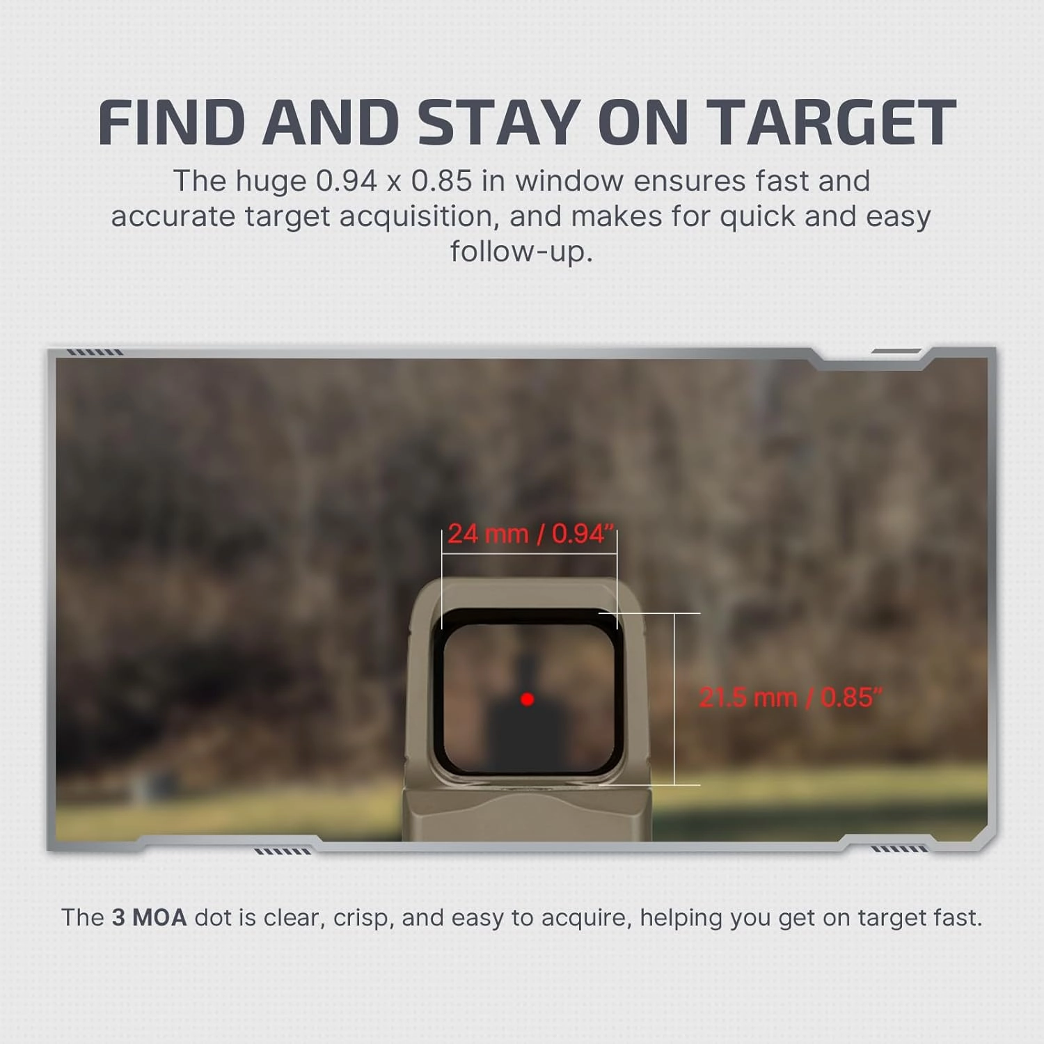 OLIGHT Osight 3 MOA Rechargeable Dot Open Reflex Sight with Charging Cover, Tactical Parallax-Free Sights, Picatinny Mount Compatible - Green/Red Dot Options