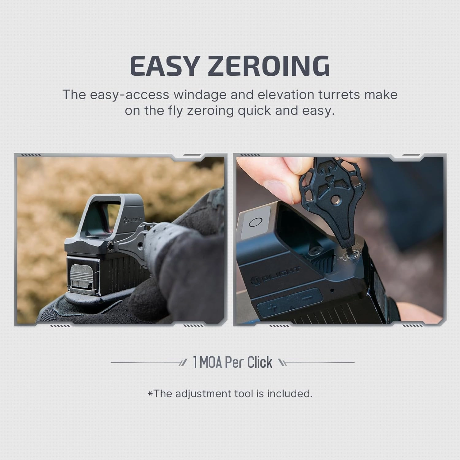 OLIGHT Osight 3 MOA Rechargeable Dot Open Reflex Sight with Charging Cover, Tactical Parallax-Free Sights, Picatinny Mount Compatible - Green/Red Dot Options