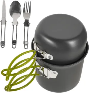 Outdoor Cooking Utensils Camping Cookware Set Pot and Pan Aluminum Alloy for Easy Cleaning and Carrying
