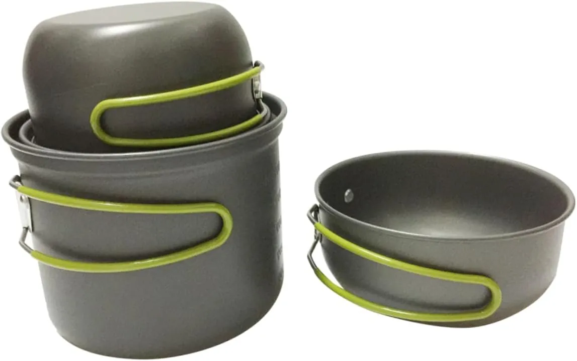 Outdoor Portable Cooking Kits for 2-3 People Camping Cookware Set Aluminum Stove Easy to Use