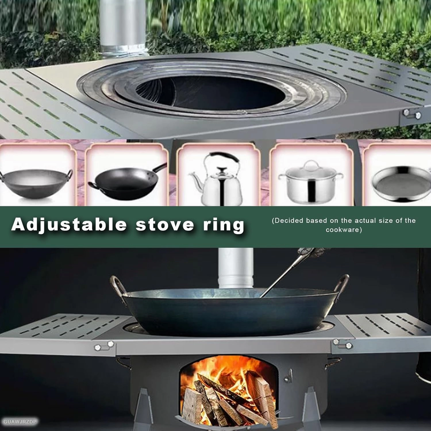 Outdoor Wood Stove, Wood Burning Stove,Heating Stove, with Stove Ring,Supports Pot Frying Pan Cooking,Outdoor Picnic, BBQ,Camping, Emergency Survival