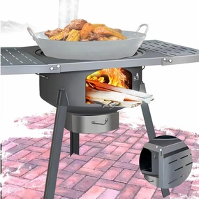 Outdoor Wood Stove, Wood Burning Stove,Heating Stove, with Stove Ring,Supports Pot Frying Pan Cooking,Outdoor Picnic, BBQ,Camping, Emergency Survival