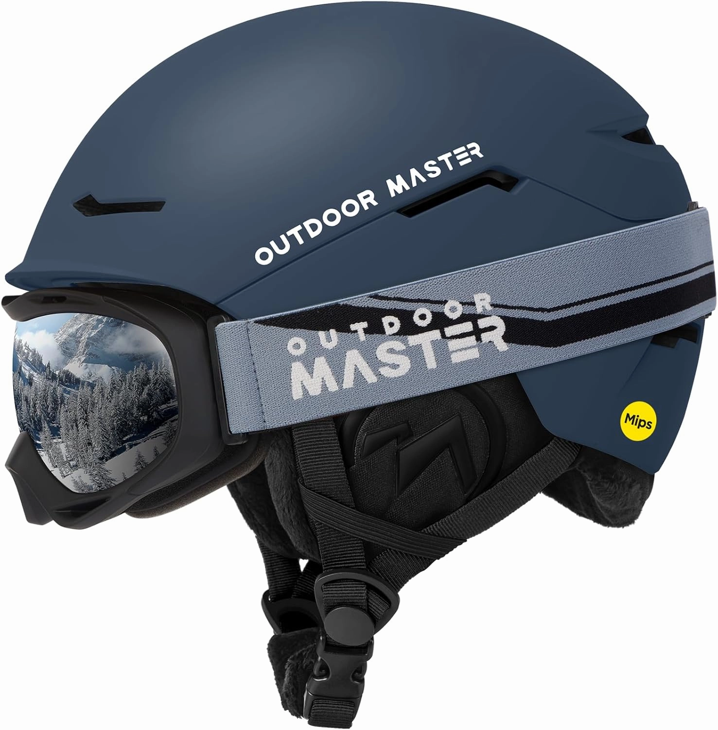 OutdoorMaster Ski Helmet Set,ELK MIPS Ski Helmet with OTG Ski Goggles - MIPS Snowboard Helmet Set for Men, Women & Youth