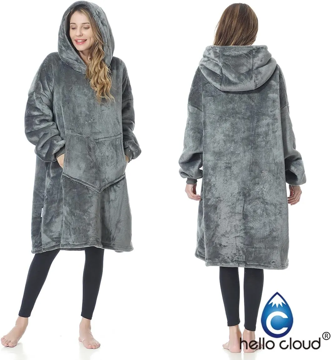 Oversized Hoodie Blanket, Wearable Blanket sweatshirt, Ultra Soft Sherpa Fleece Comfy Snuggle Hoodie