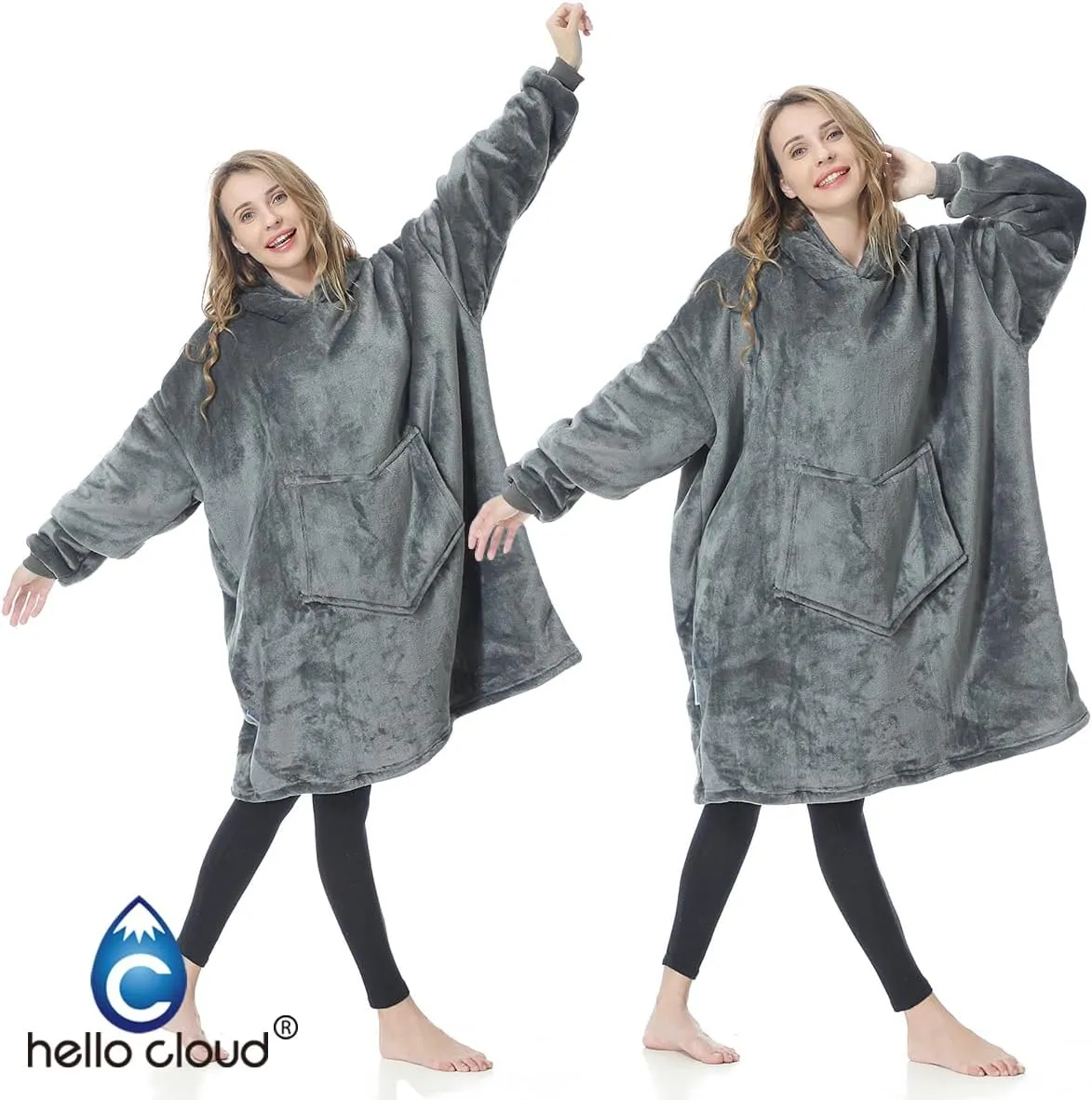 Oversized Hoodie Blanket, Wearable Blanket sweatshirt, Ultra Soft Sherpa Fleece Comfy Snuggle Hoodie