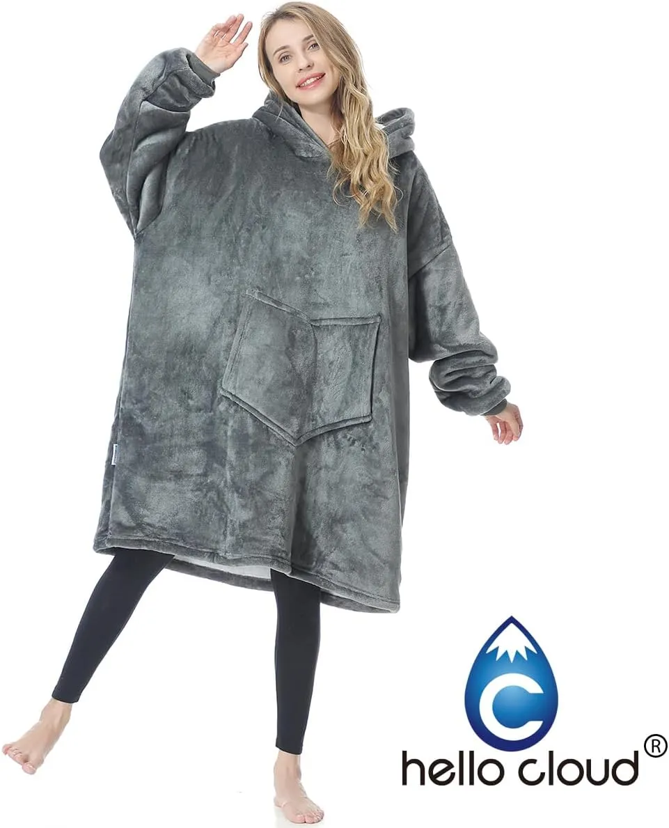 Oversized Hoodie Blanket, Wearable Blanket sweatshirt, Ultra Soft Sherpa Fleece Comfy Snuggle Hoodie