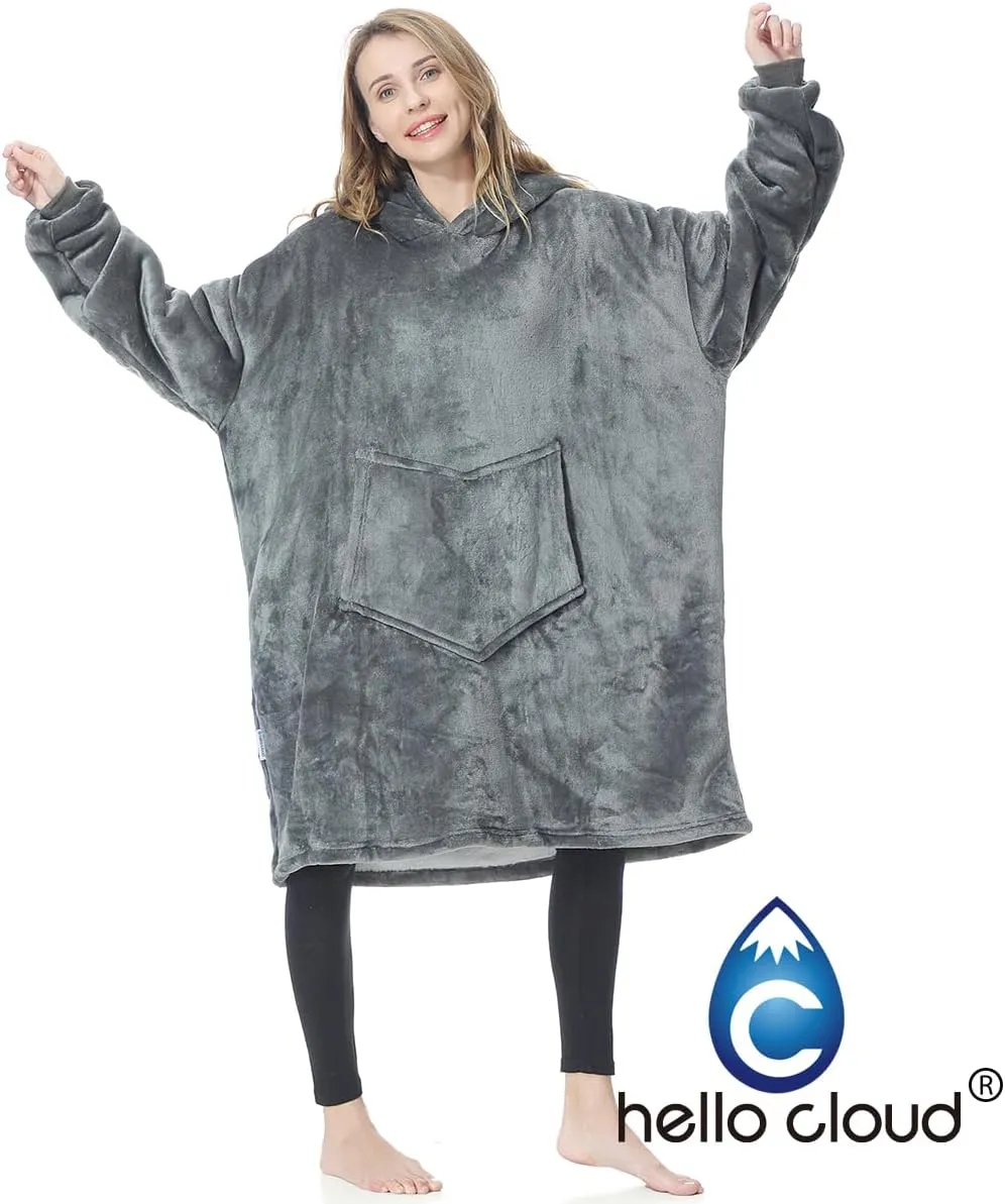 Oversized Hoodie Blanket, Wearable Blanket sweatshirt, Ultra Soft Sherpa Fleece Comfy Snuggle Hoodie