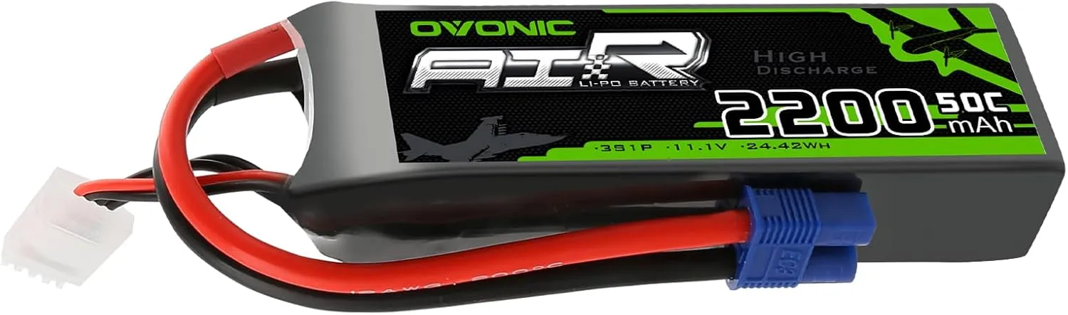 OVONIC 3s Lipo Battery 50C 2200mAh 11.1V Lipo Battery with EC3 Connector for RC Airplane Helicopter Quadcopter FPV Racing Drone