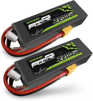 OVONIC 3s Lipo Battery 50C 2200mAh 11.1V Lipo Battery with XT60 Connector for RC Airplane Helicopter Quadcopter RC Car Truck Boat(2 Packs)