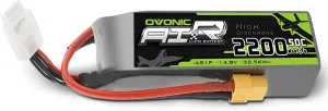 OVONIC 4s Lipo Battery 50C 2200mAh 14.8V Lipo Battery with XT60 Connector for RC Airplane Helicopter Quadcopter RC Car Truck Boat