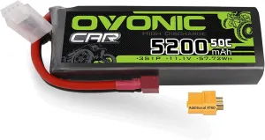 OVONIC Lipo Battery 5200mAh 50C 11.1V 3S RC Battery with Dean-Style T and XT60 Connector for RC Plane DJI Quadcopter RC Airplane RC Helicopter RC Car Truck Boat