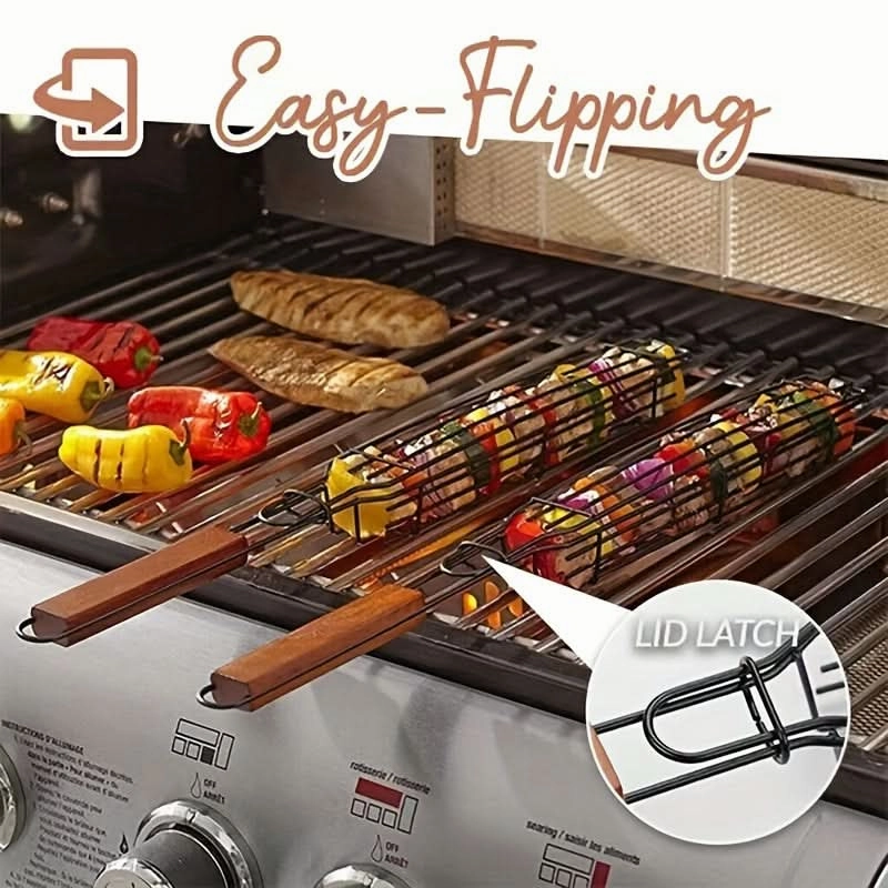 Pack of 4 pcs. Stainless Steel BBQ Grill Baskets