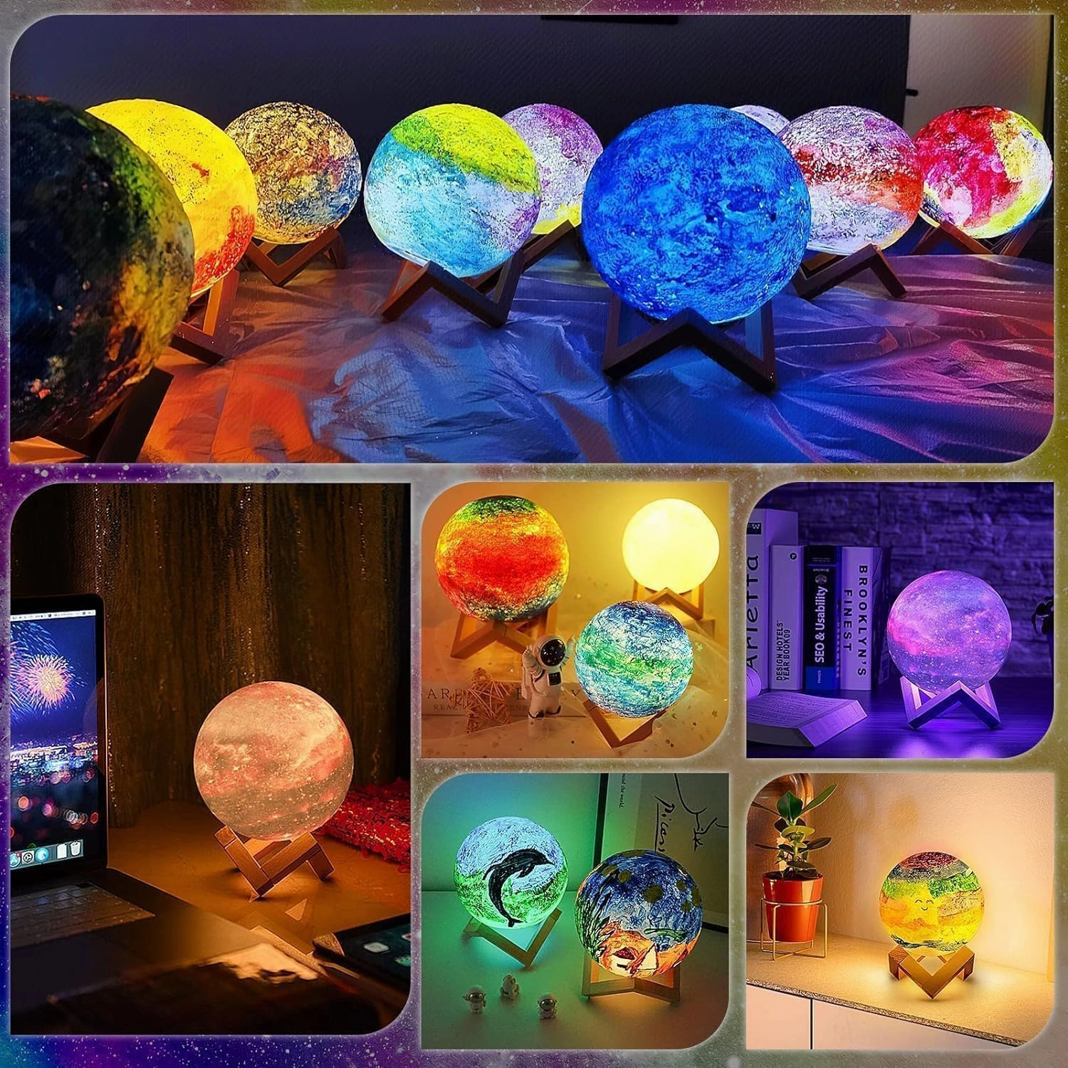 Paint Your Own Moon Lamp Kit, Art Supplies & Crafts Kit, DIY Night Light for Kids 6-12, Diamond Set for girl 8-12, Painting Kit for Girls Boys, Toy Child Birthday Gift Ages 3 4 5 6 7 8 9 10 11 12 