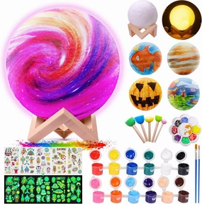 Paint Your Own Moon Lamp Kit, Art Supplies & Crafts Kit, DIY Night Light for Kids 6-12, Diamond Set for girl 8-12, Painting Kit for Girls Boys, Toy Child Birthday Gift Ages 3 4 5 6 7 8 9 10 11 12 