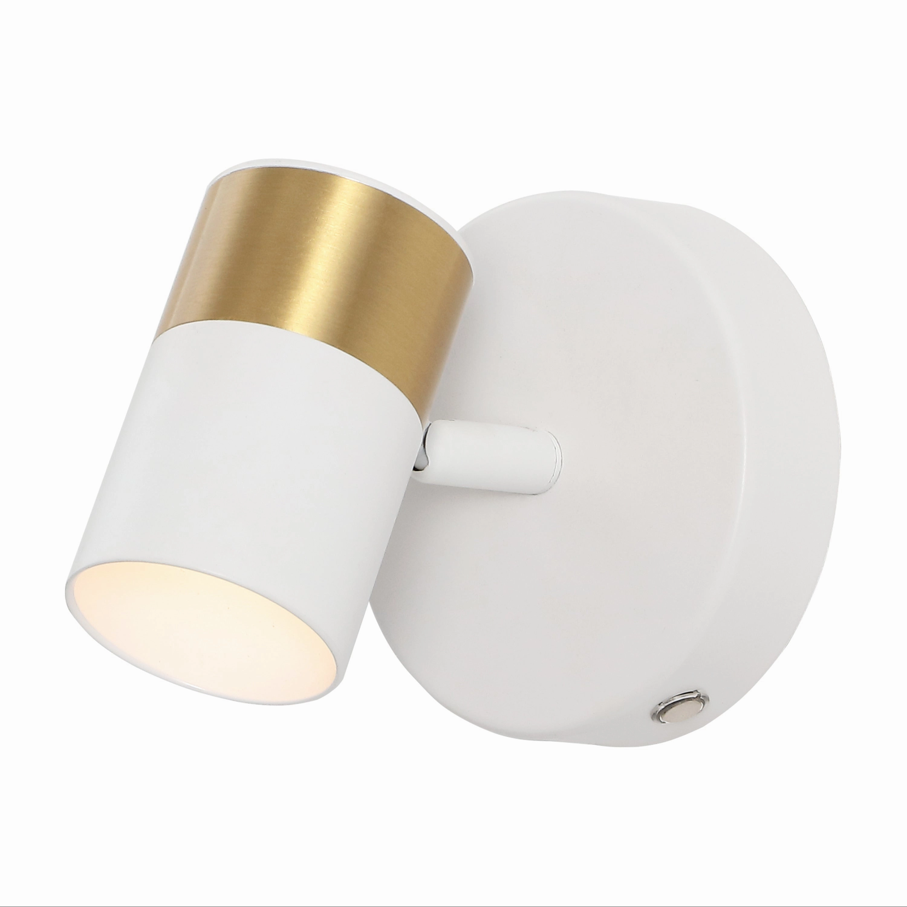 Paola 1-Light Modern Adjustable Head Integrated Dimmable LED Rechargeable Wall Spotlight with Touch Sensor