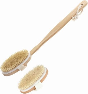 PartyKindom Deep Cleansing Back Brush for Shower Exfoliating Body Scrub Brush 2 Pack Body Brush Set for Leg Arm Belly Anti-Slip Palm Belt