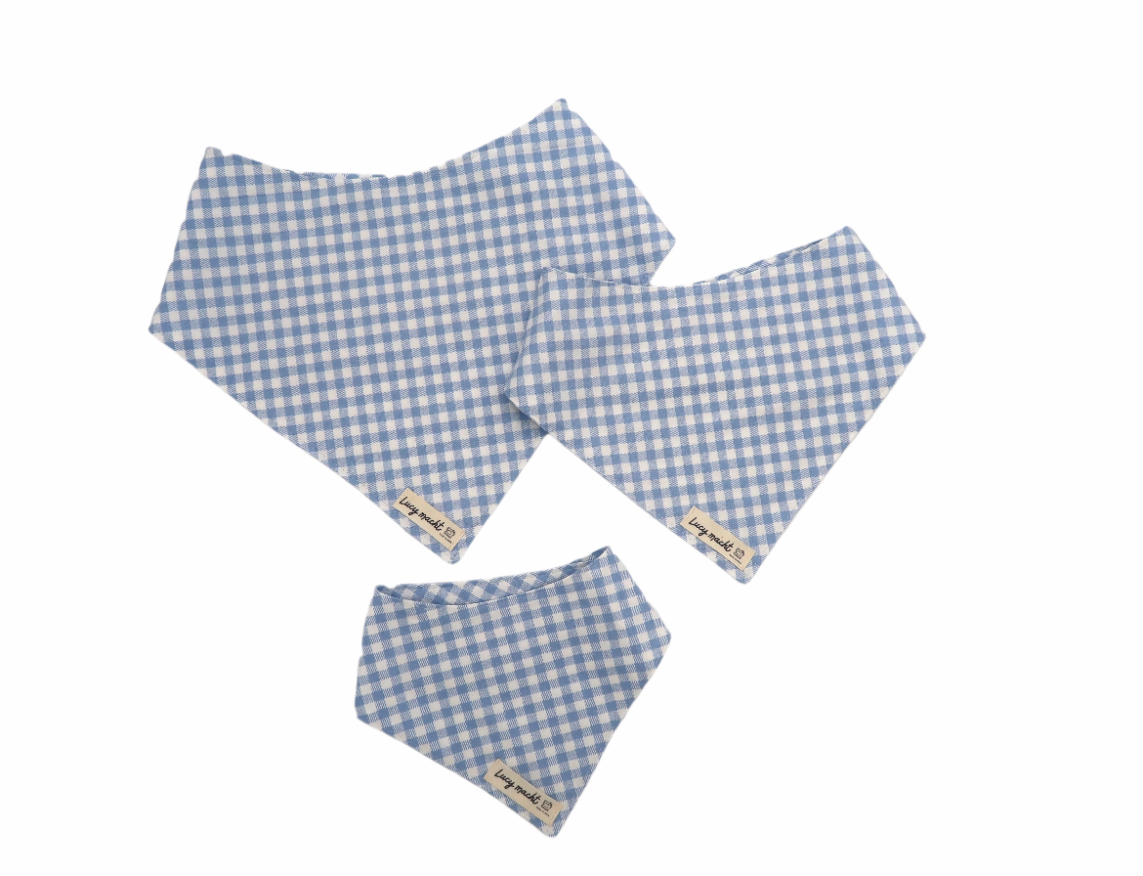 Pastel Blue Gingham - Pet Tie Bandana