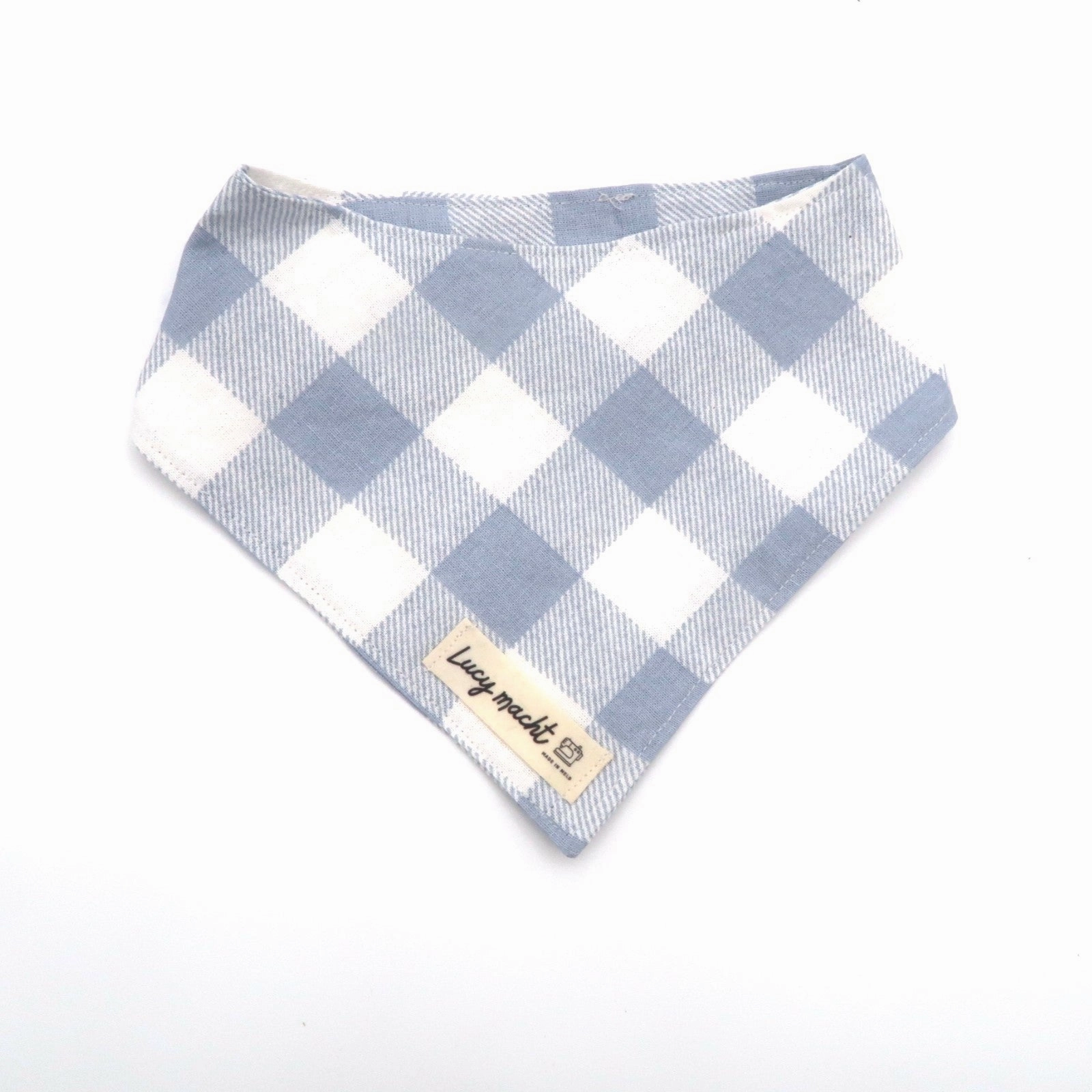 Pastel Blue Large Check - Pet Tie Bandana