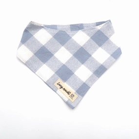 Pastel Blue Large Check - Pet Tie Bandana