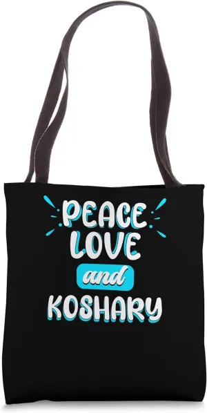 Peace Love and Koshary Peace Sign Egyptian Street Food Tote Bag
