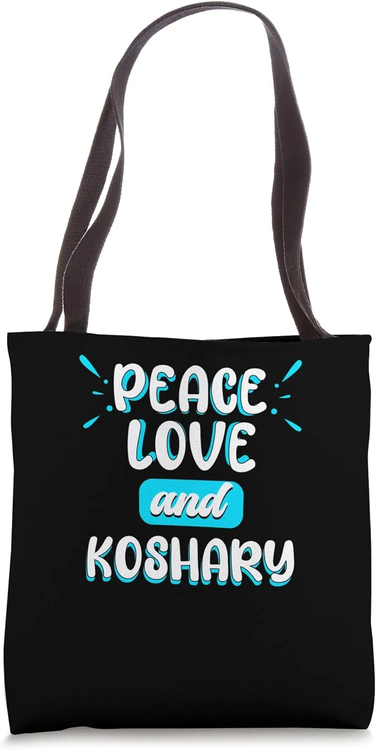 Peace Love and Koshary Peace Sign Egyptian Street Food Tote Bag
