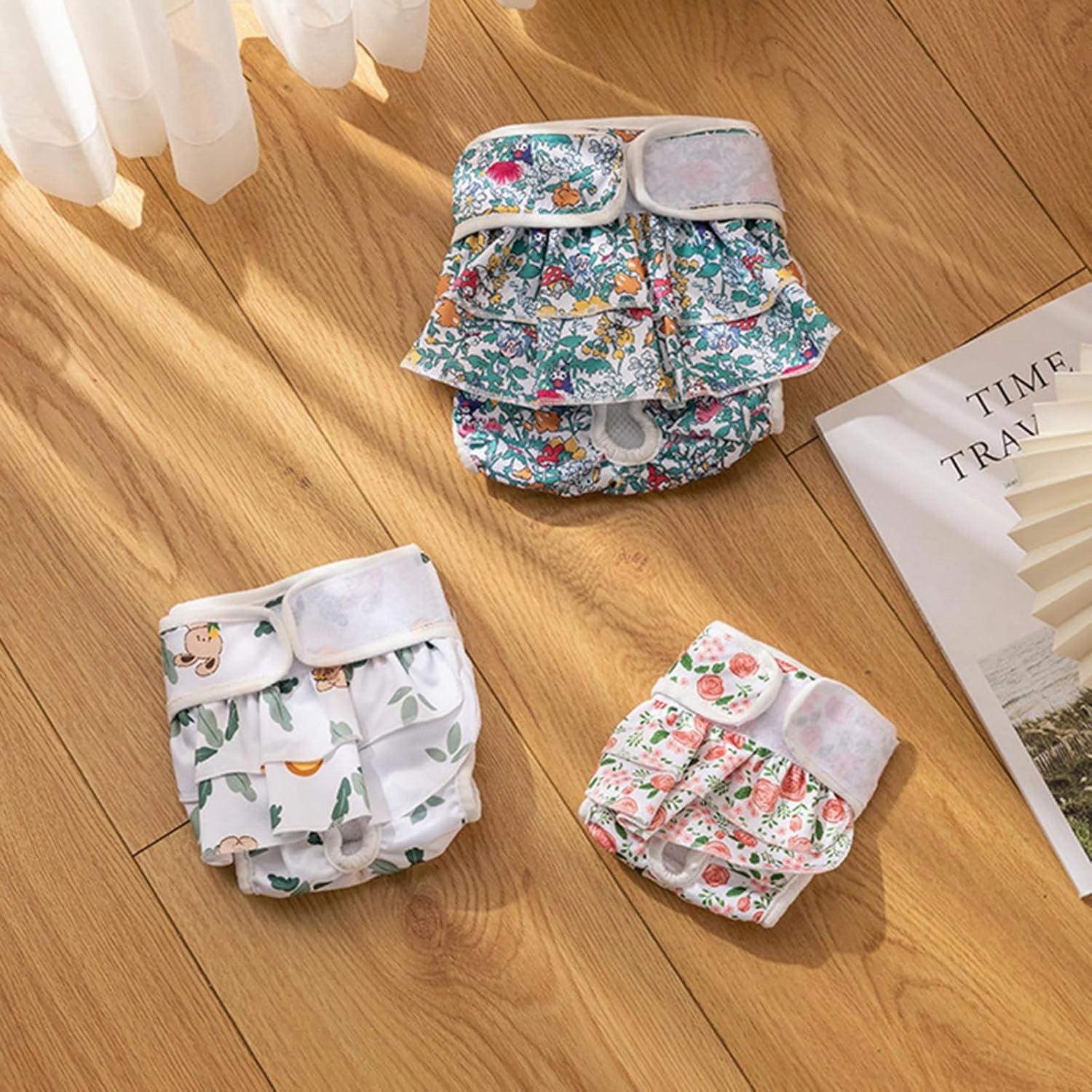 Pet Girls Dog Sweet Diaper Physiological Sanitary Dog Shorts Underwear Pant for Pet Dogs Nappy-Oestrus Elasticity