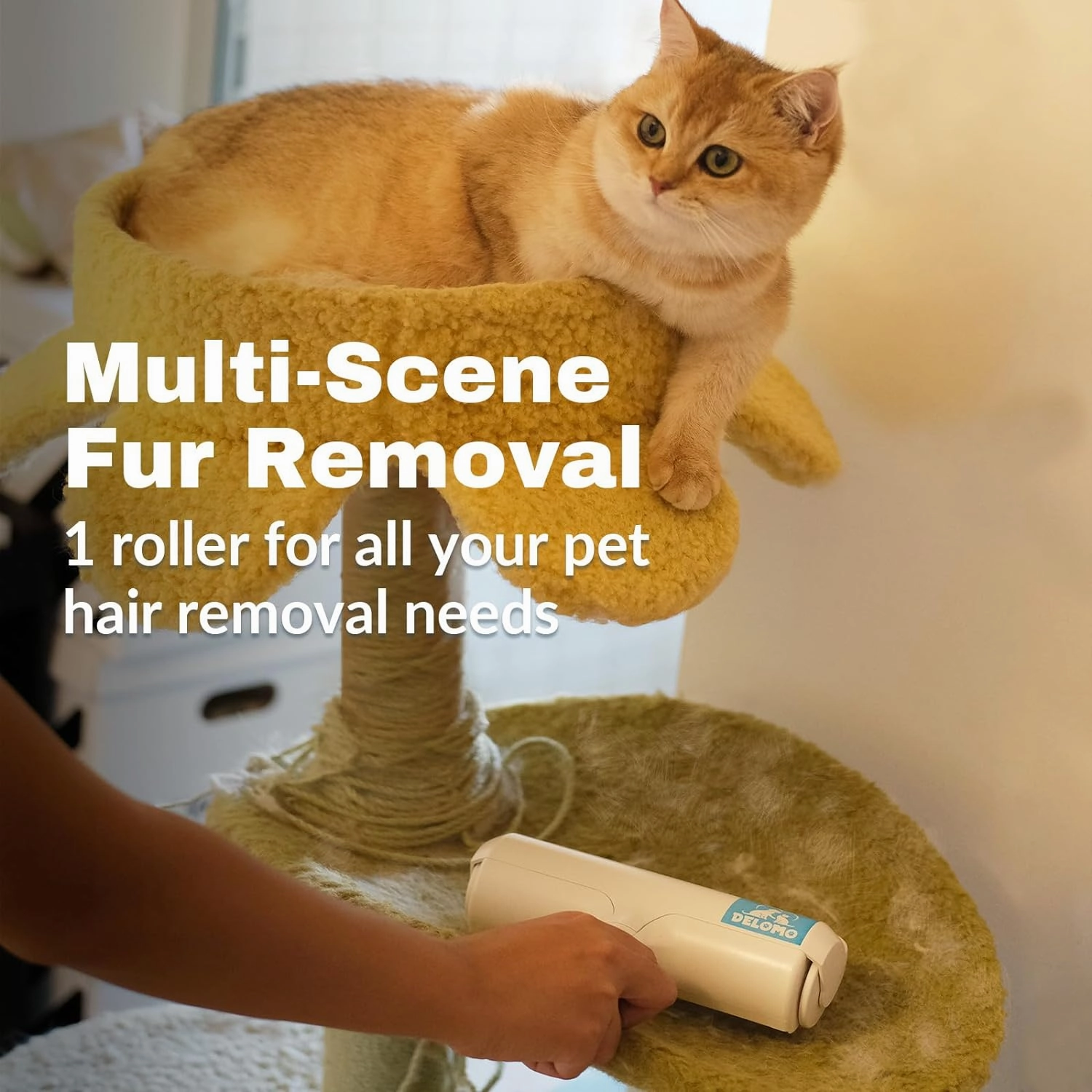 Pet Hair Remover - Lint Roller for Pet Hair - Cat and Dog Hair Remover for Couch, Furniture, Carpet, Car Seat, Reusable Pet Hair Roller W/Self-Cleaning Base - Upgraded Animal Fur Removal Tool
