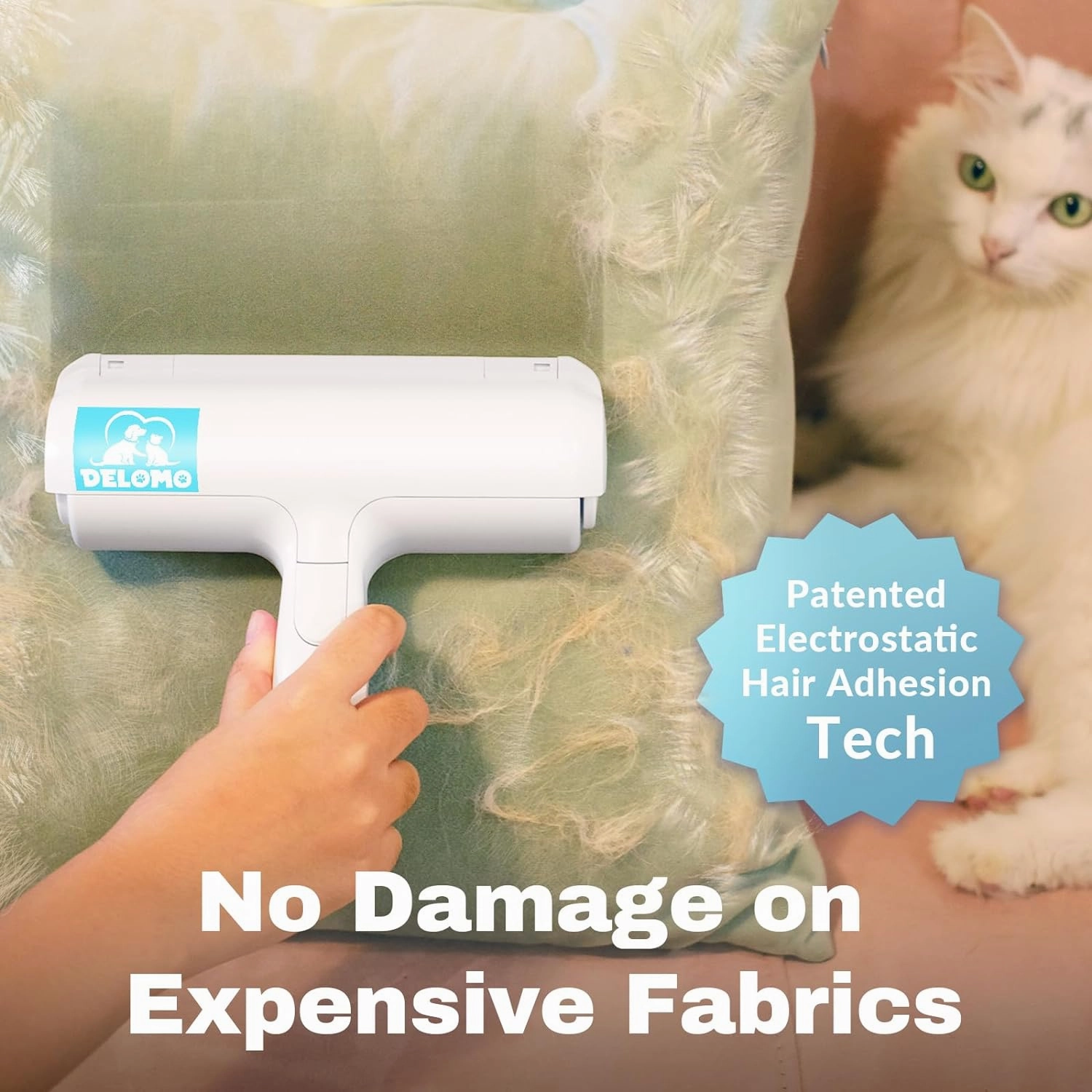 Pet Hair Remover - Lint Roller for Pet Hair - Cat and Dog Hair Remover for Couch, Furniture, Carpet, Car Seat, Reusable Pet Hair Roller W/Self-Cleaning Base - Upgraded Animal Fur Removal Tool