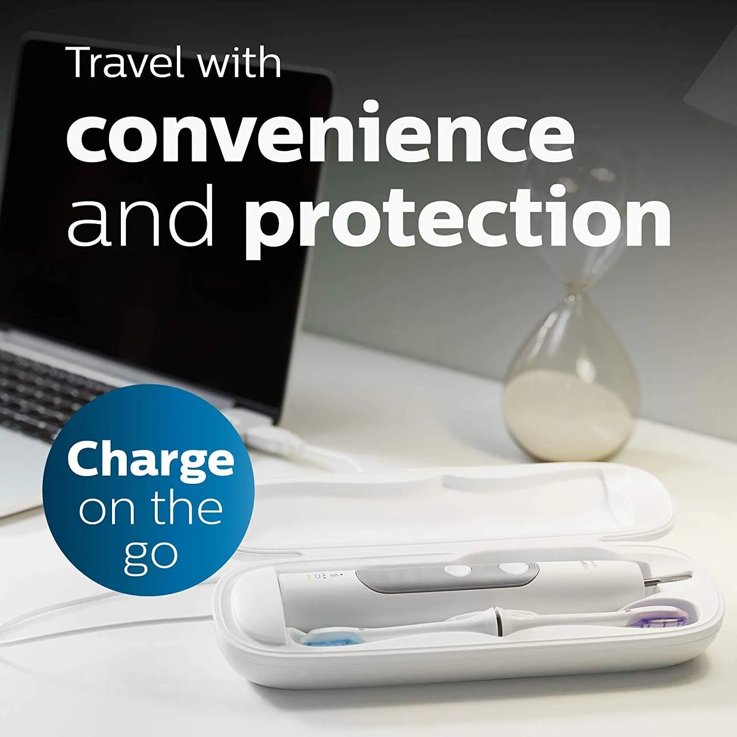 Philips Sonicare ProtectiveClean 6500 Rechargeable Electric Toothbrush, with Pressure Sensor, 3 Cleaning Modes, SmarTimer and QuadPacer, 14-Day Battery Life, Charging Travel Case, Navy Blue, HX6462/07