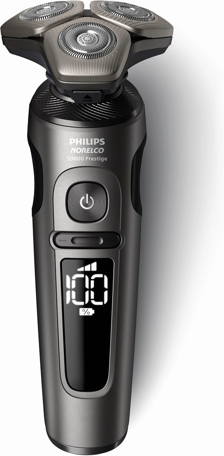 Philips Norelco S9000 Prestige Electric Shaver with Qi-Charger, Precision Trimmer and Premium Case, SP9872/86