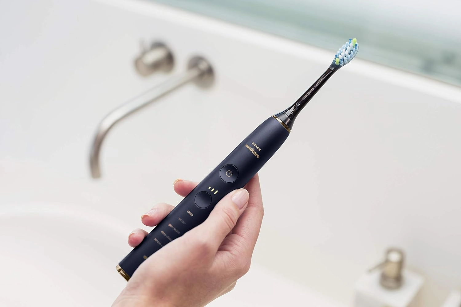 Philips Sonicare DiamondClean Smart 9750 Rechargeable Electric Power Toothbrush, Lunar Blue, HX9954/56