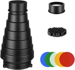 Photography Light Modifier Aluminium Conical Set for Studio and Outdoor Use for Mount