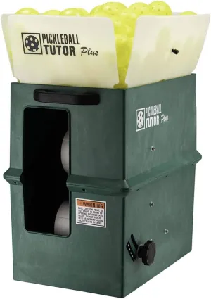 Pickleball Tutor Plus Model. Variable TOPSPIN and Backspin. Made in USA by #1 Pickleball Machine Company.