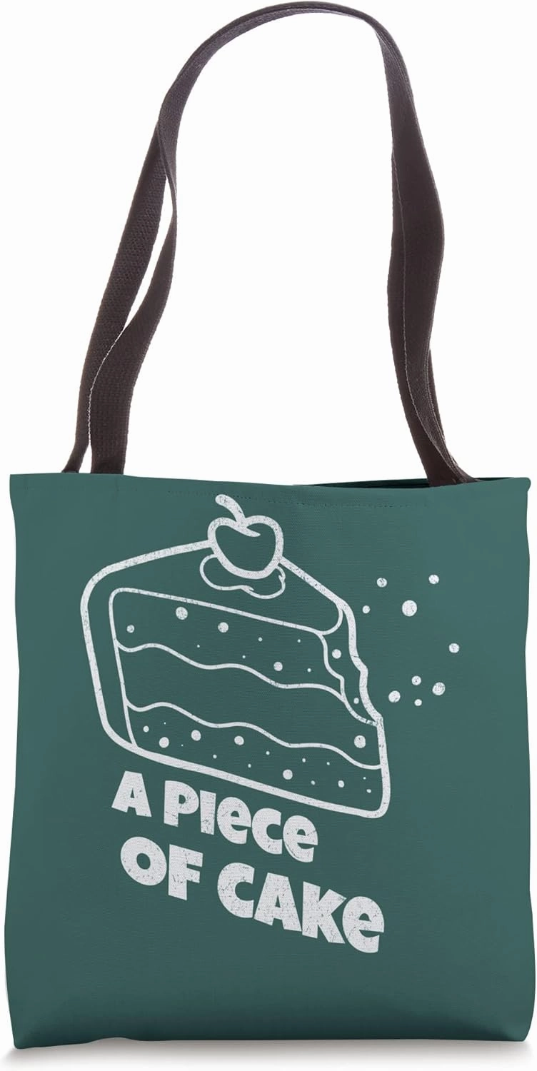 Piece Cake English Idioms Funny Saying Baker Cooking Kawaii Tote Bag