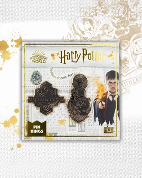 Pin Kings Official Harry Potter Enamel Pin Badge Set 1.2 - Quidditch & Crookshanks