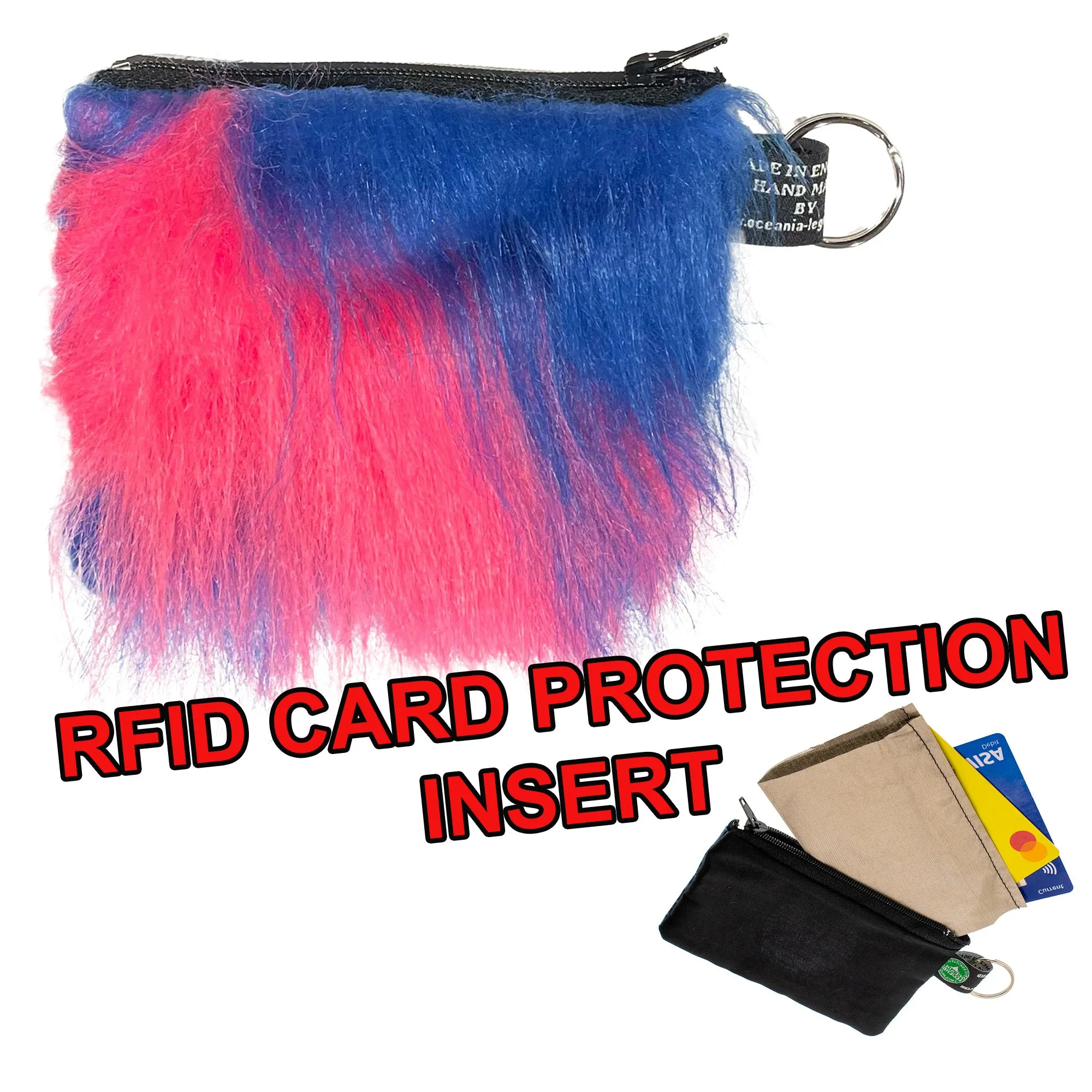 Pink & Blue Fluffy Coin & Card Purse