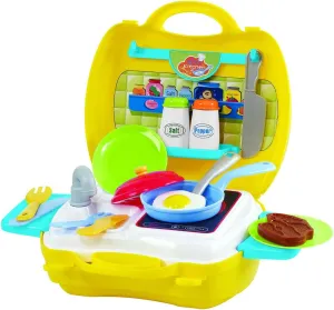 PlayGo My Carry-Along Kitchen Toy Set | Pretend Mini Chef Playset Fun Activity | Role Play Kitchen Accessories Children Kitchen Toys for Boys and Girls - 1.15 Pounds