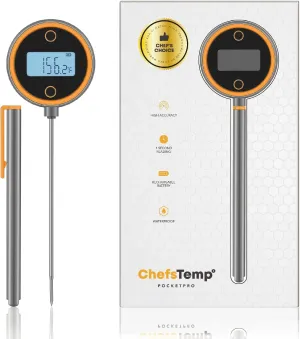 Pocket Pro 1-Second Instant Read Digital Meat Thermometer Rechargeable for Grilling, Food, BBQ, Kitchen Cooking, Oil Deep Frying & Candy (Iced Mango)