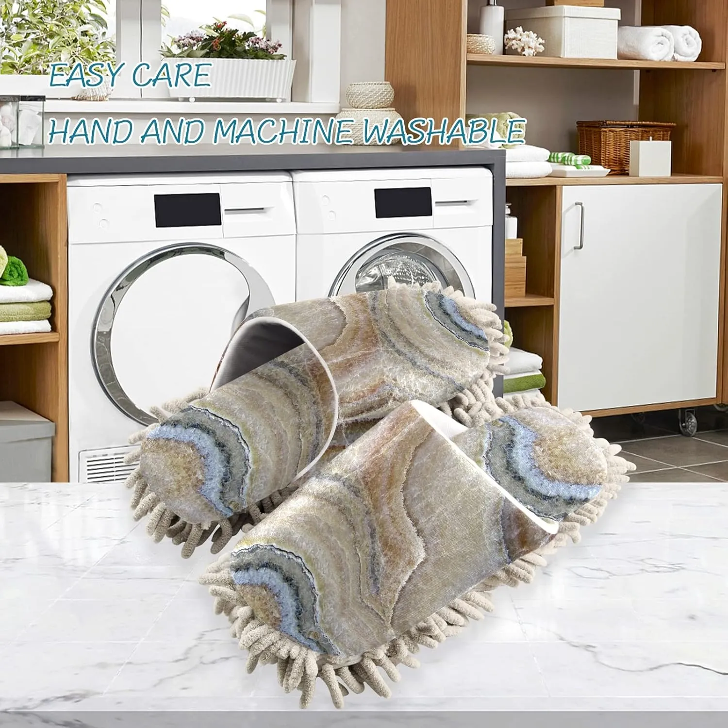 Poeticcity Mop Slippers Shoes, Unisex Cleaning House Slippers Spa Dusting Slippers M-L