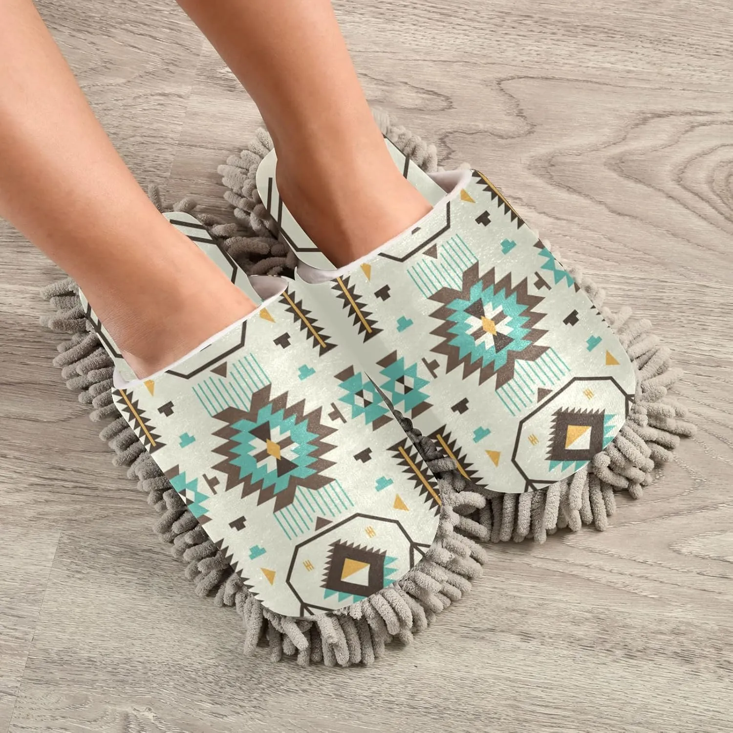 Poeticcity Mop Slippers Shoes, Unisex Cleaning House Slippers Spa Dusting Slippers M-L
