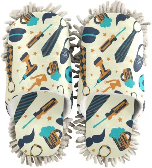 Poeticcity Mop Slippers Shoes, Unisex Cleaning House Slippers Spa Dusting Slippers M-L