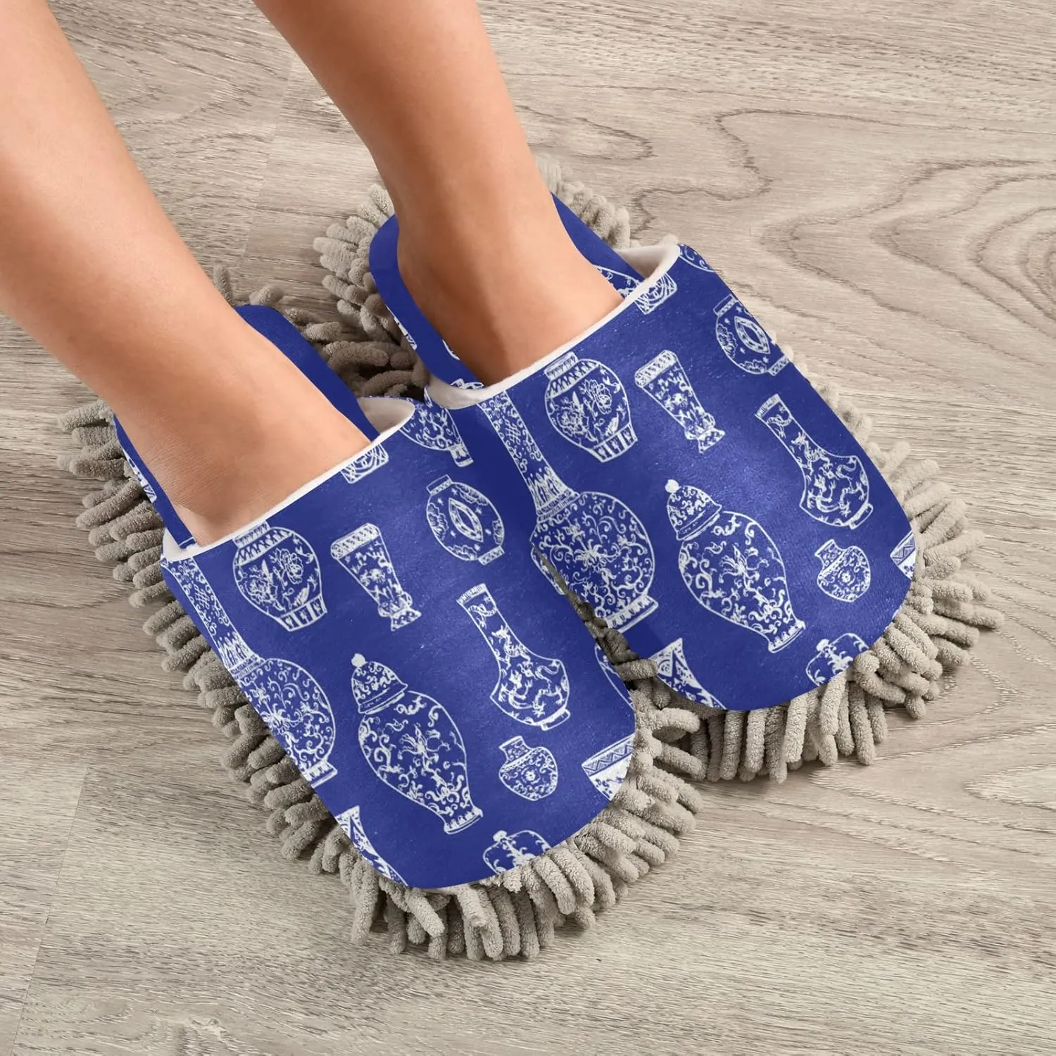 Poeticcity Mop Slippers Shoes, Unisex Cleaning House Slippers Spa Dusting Slippers M-L