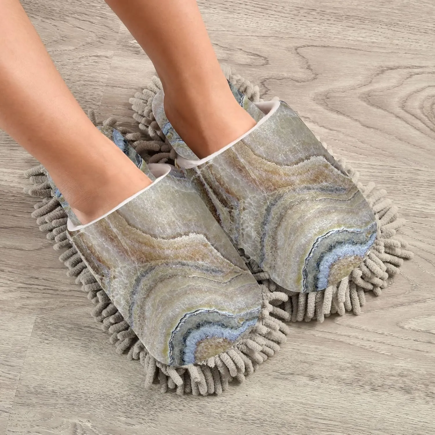 Poeticcity Mop Slippers Shoes, Unisex Cleaning House Slippers Spa Dusting Slippers M-L
