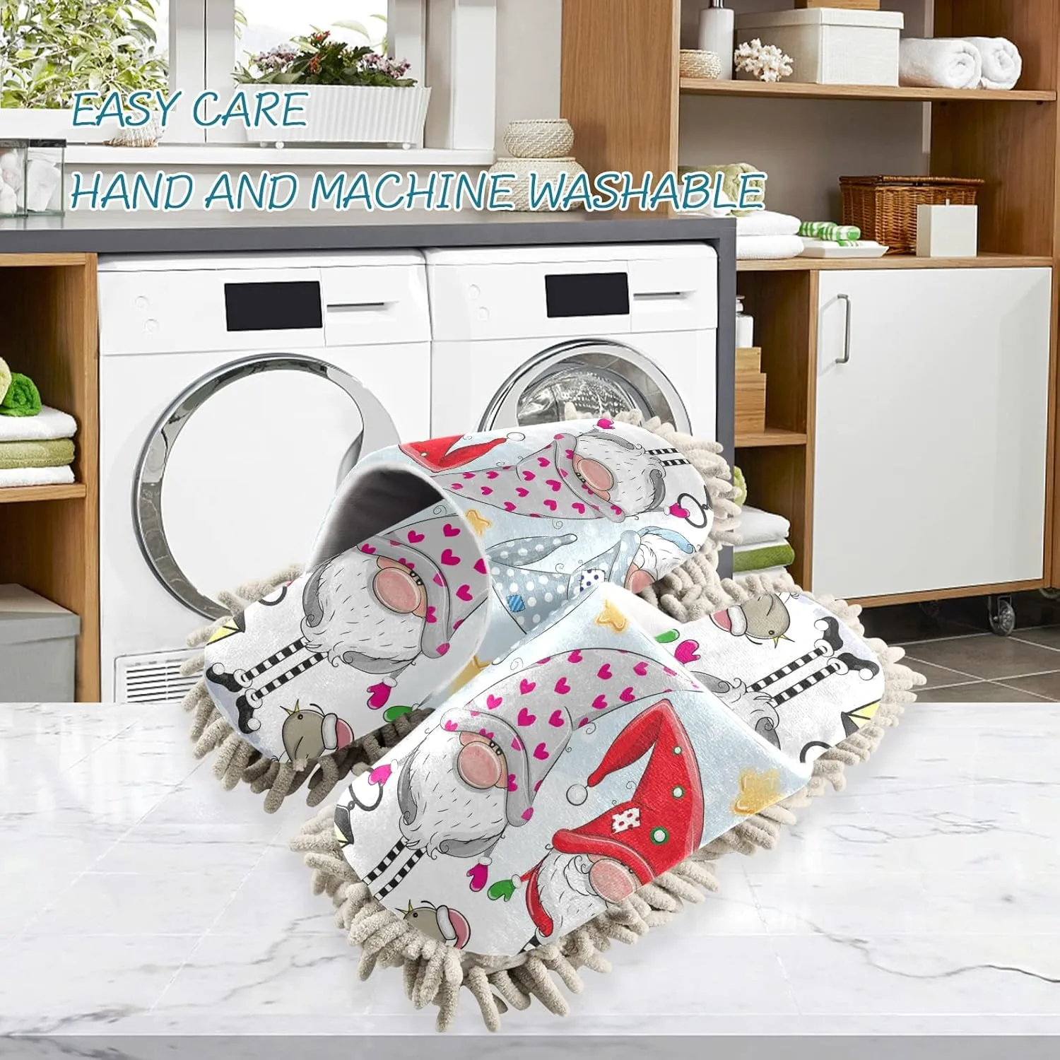 Poeticcity Mop Slippers Shoes, Unisex Cleaning House Slippers Spa Dusting Slippers M-L