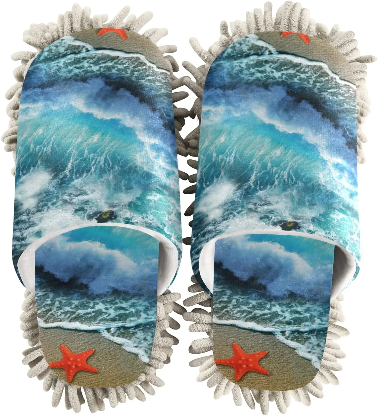 Poeticcity Mop Slippers Shoes, Unisex Cleaning House Slippers Spa Dusting Slippers M-L