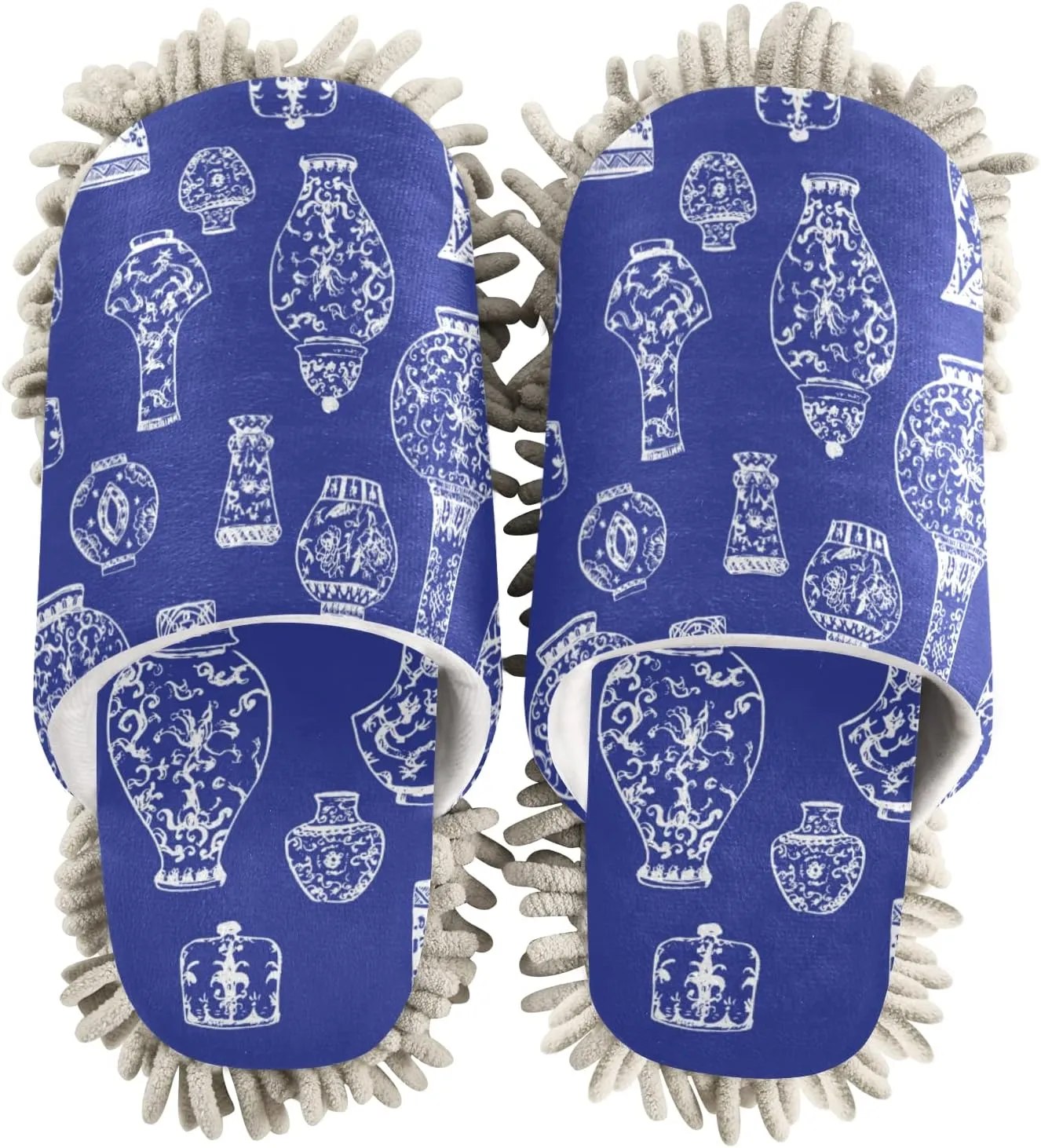 Poeticcity Mop Slippers Shoes, Unisex Cleaning House Slippers Spa Dusting Slippers M-L