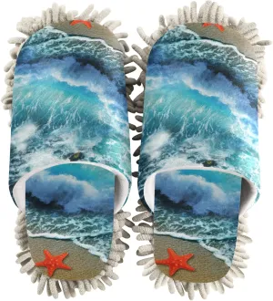 Poeticcity Mop Slippers Shoes, Unisex Cleaning House Slippers Spa Dusting Slippers M-L