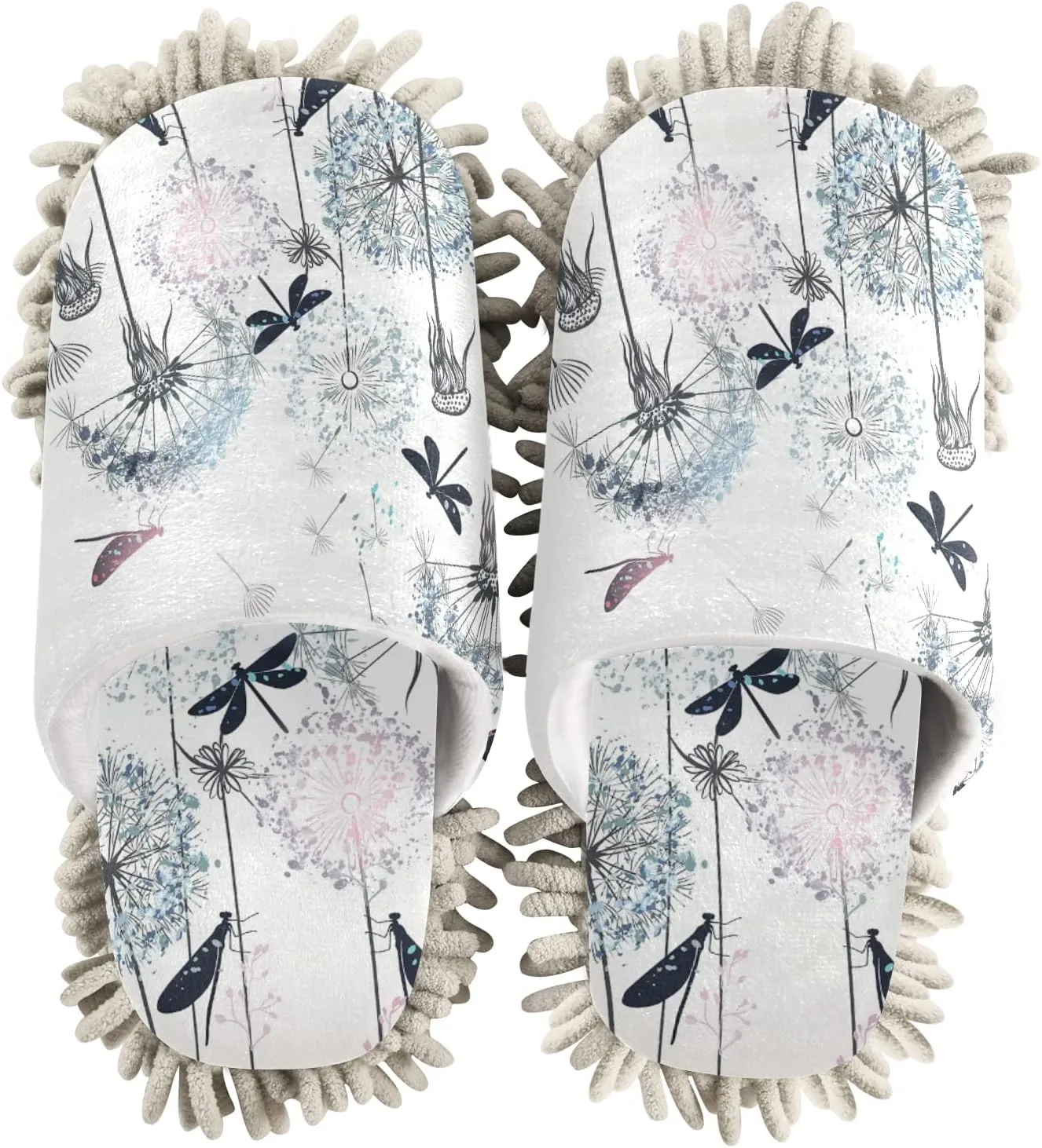 Poeticcity Mop Slippers Shoes, Unisex Cleaning House Slippers Spa Dusting Slippers M-L