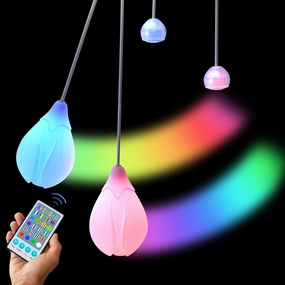 POITOI LED Poi Balls Rechargeable with 34 Vibrant Color Light Modes & LED poi Handles Soft Durable, Adjustable Thicker Ropes - Great Poi for Beginners and Professionals