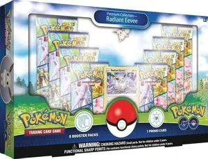 Pokemon TCG GO Premium Collection: Radiant Eevee Box 8 Booster Packs   promos and More!